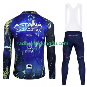 Set Langarmtrikot + Trägerhose Lange Winter Thermal Fleece Astana Qazaqstan 2024